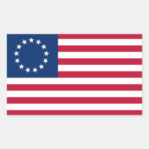 Betsy Ross Amerikanische Flagge Rechteckiger Aufkleber