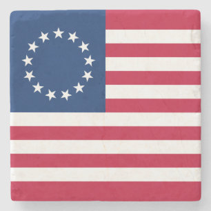 Betsy Ross Amerikanische Flagge Steinuntersetzer