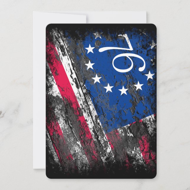 Betsy Ross Flag 1776 Patriotic 4. Juli Einladung (Vorderseite)