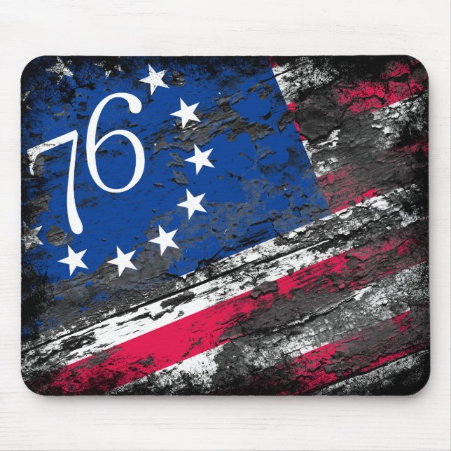 Betsy Ross Flag 1776 Patriotic 4. Juli Mousepad (Vorne)