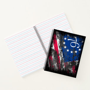 Betsy Ross Flag 1776 Patriotic 4. Juli Notizbuch