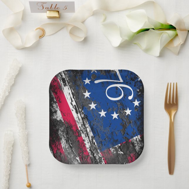 Betsy Ross Flag 1776 Patriotic 4. Juli Pappteller (Hochzeit)