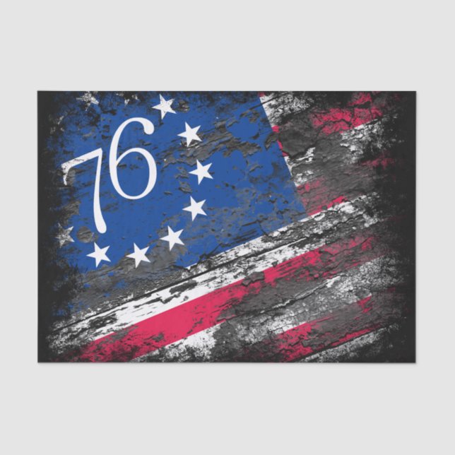 Betsy Ross Flag 1776 Patriotic 4. Juli Seidenpapier (Vorderseite)