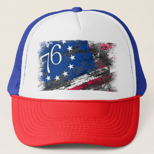 Betsy Ross Flag 1776 Patriotic 4. Juli Truckerkappe