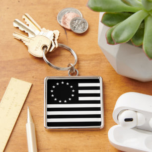 Betsy Ross Flag Blackout: Amerikanische Sterne Kre Schlüsselanhänger
