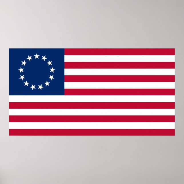 Betsy Ross Flag, das populärste amerikanische Desi Poster (Vorne)