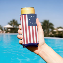 Betsy Ross Flag Design Thin Can Cooler Selters Dosenkühler