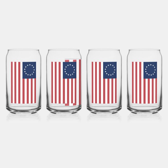 Betsy Ross Flag Design Trinkbehälter Set Dosenglas (Vorderseite)