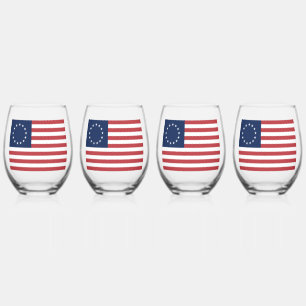 Betsy Ross Flag Design Trinkbehälter Set Weinglas Ohne Stiel