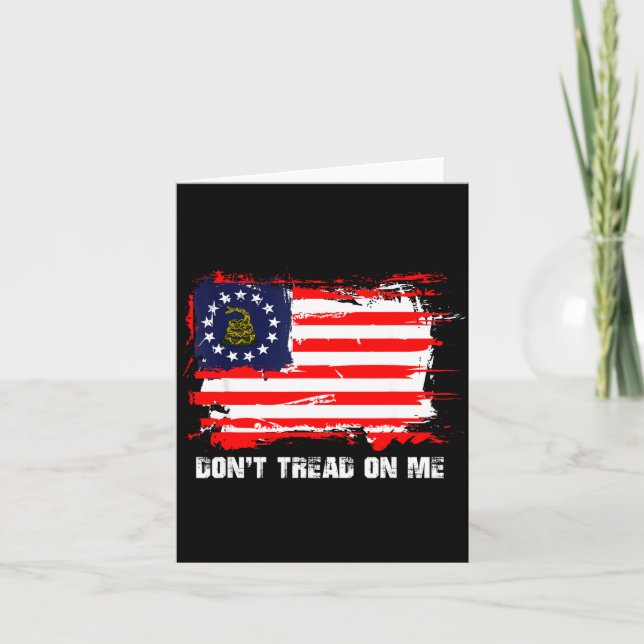 Betsy Ross Flag Don't Tread Patriot On Me  Karte (Vorderseite)
