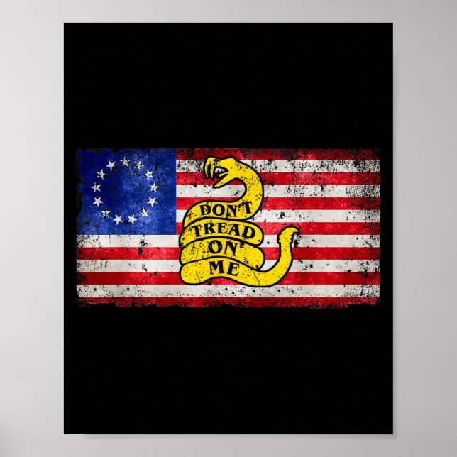 Betsy Ross Flag Dont Tread Patriotic On Me For Men Poster (Vorne)