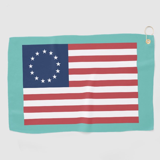 BETSY ROSS FLAG GOLF TOWEL PATRIOTIC GOLFHANDTUCH (Horizontal)