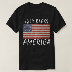 Betsy Ross Flag Gott segne Amerika zu Shirt