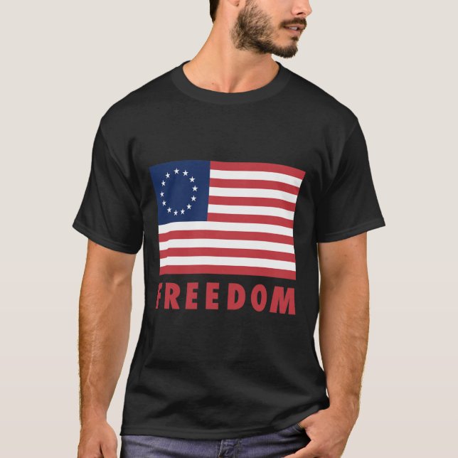 Betsy Ross Flag Old Glory 13 Star American Flag Fl T-Shirt (Vorderseite)