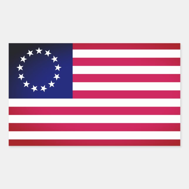 Betsy Ross Flag Rechteckiger Aufkleber (Vorderseite)
