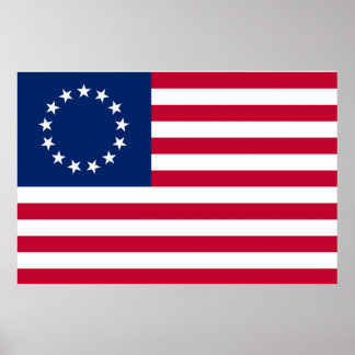 Betsy Ross Flag Vintag American Flag Poster Print