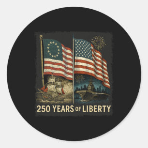Betsy Ross Flagge 250 Jahre Freiheit 250. Geburtst Runder Aufkleber