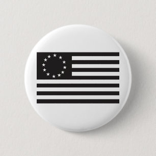 Betsy Ross Flagge - Schwarz Button