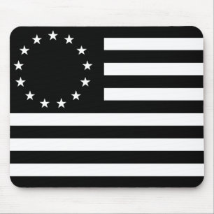 Betsy Ross Flagge, schwarze Linienkunst Mousepad