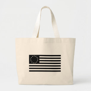 Betsy Ross Flagge, schwarze Strichzeichnung große Jumbo Stoffbeutel