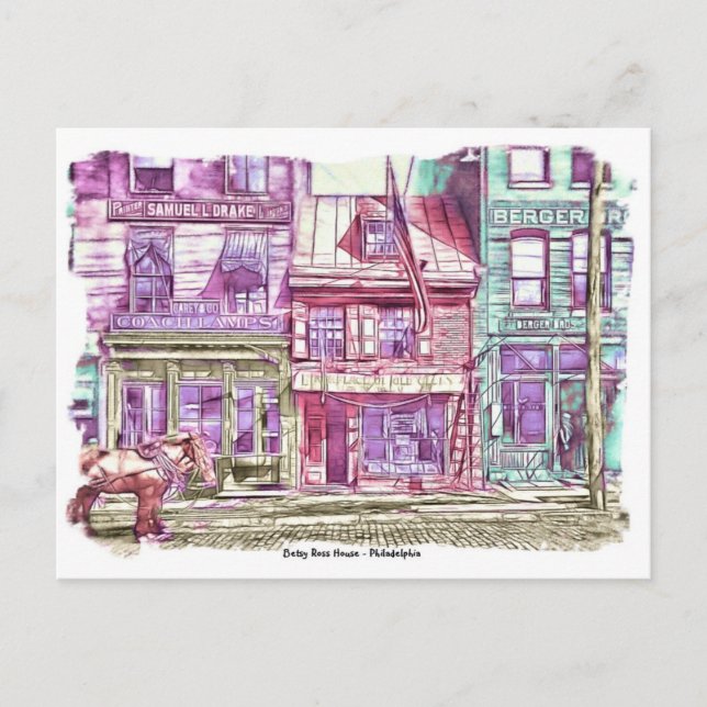 Betsy Ross House Philadelphia Postkarte (Vorderseite)