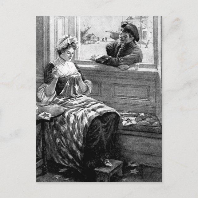 Betsy Ross macht die erste Flag_War Image Postkarte (Vorderseite)