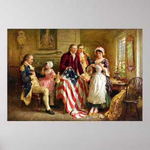 Betsy Ross und General George Washington Poster
