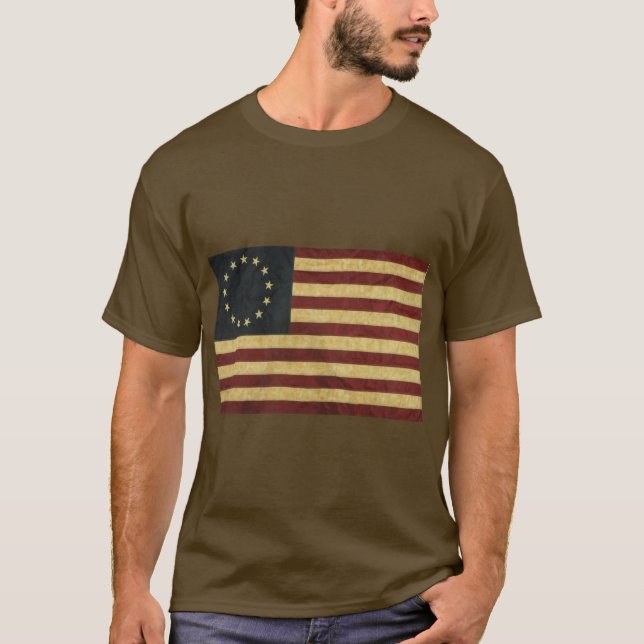 Betsy Ross Vintag Flag T-Shirt (Vorderseite)