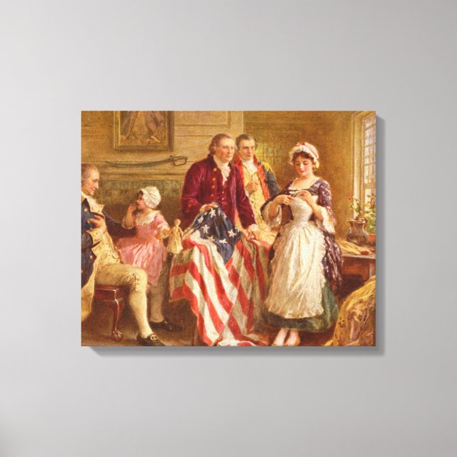 Betsy Ross Wrapped Canvas Print Leinwanddruck (Vorderseite)