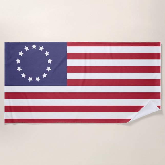 Betsy- Rossflagge | 1776 amerikanische Flagge Strandtuch (Vorderseite)