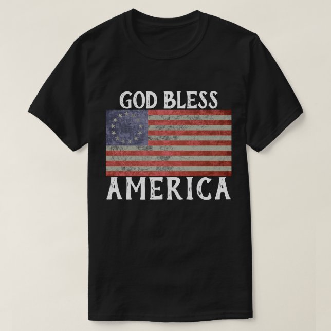 Betsy- Rossflaggengott segnen Amerika-T-Shirt T-Shirt (Design vorne)