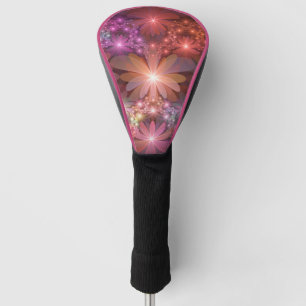 Bett aus Blumen Bunt Glänzende Abstrakte Fraktal K Golf Headcover