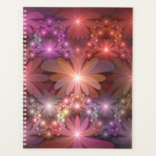Bett aus Blumen Bunt Glänzende Abstrakte Fraktal K Planer