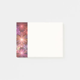 Bett aus Blumen Bunt Glänzende Abstrakte Fraktal K Post-it Klebezettel