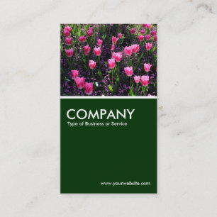 Bett aus rosa Tulips - dunkelgrün Visitenkarte
