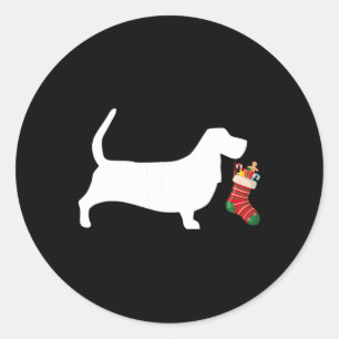 Bett Hound Weihnachts Kleine Geschenk Dog für Männ Runder Aufkleber
