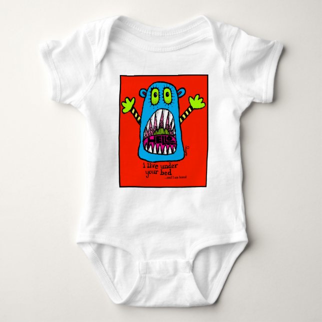 Bett-Monster Baby Strampler (Vorderseite)
