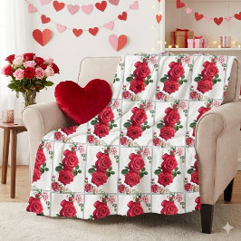 Bett von Rose Rosa Floral Fleecedecke