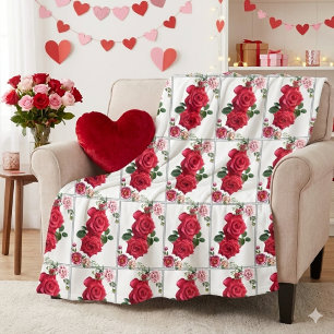 Bett von Rose Rosa Floral Fleecedecke