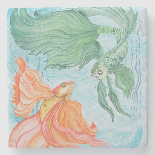 Betta Dance Steinuntersetzer (Vorderseite)