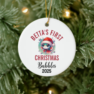Betta-Fisch Erstes Weihnachten 2025 Keramik-Orname Keramik Ornament