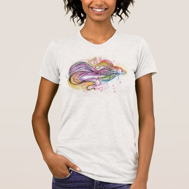Betta Fisch-Malerei-T - Shirt (Vorderseite)