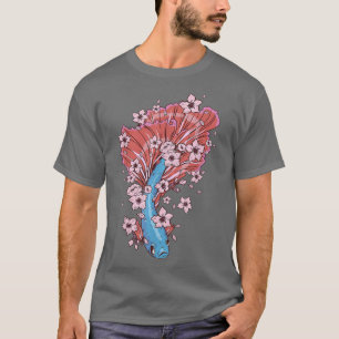 Betta-Fisch mit siamesischem Kampffisch und Sakura T-Shirt