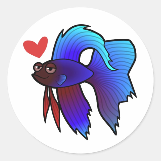 Betta Fisch / Siamische Liebe zur Bekämpfung von F Runder Aufkleber (Vorderseite)