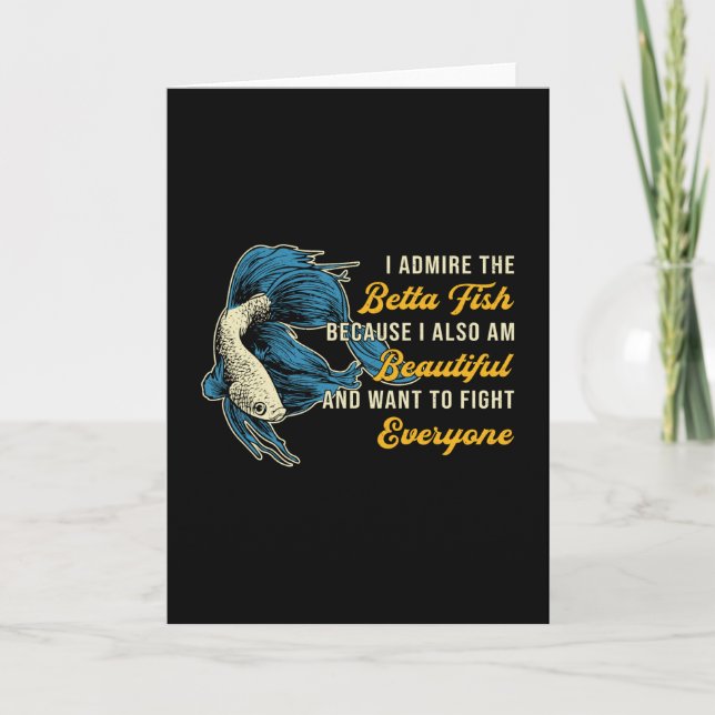 Betta Fisch wegen Aquarium Lover Fighting Fish Karte (Vorderseite)