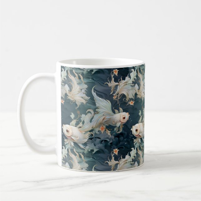 Betta Fish Blue White Kaffeetasse (Links)