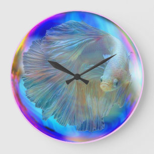 Betta Fish Bowl Wall Clock Große Wanduhr