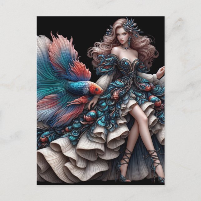 Betta Fish Fashion Postkarte (Vorderseite)