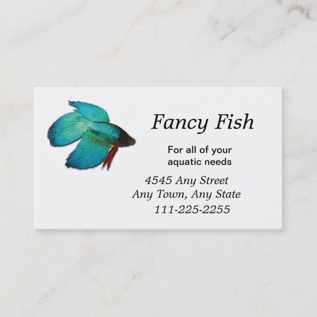 Betta Fish Fish or Aquarium Business Card Visitenkarte (Vorderseite)