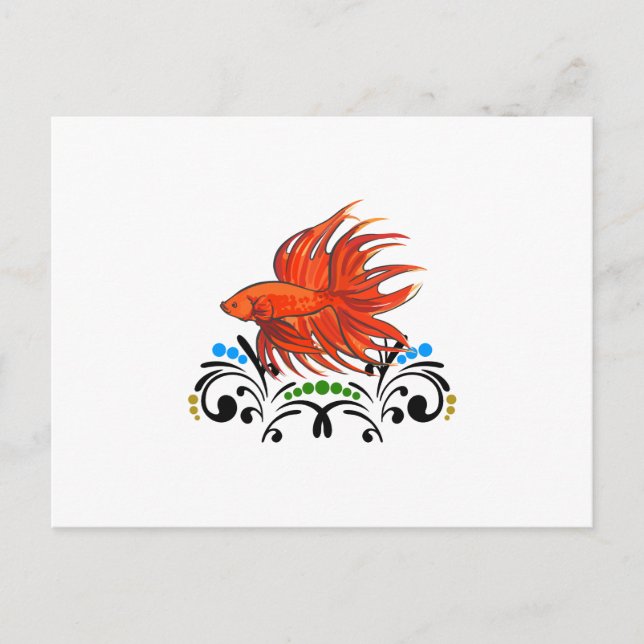 BETTA FISH KÜNSTLERISCH POSTKARTE (Vorderseite)